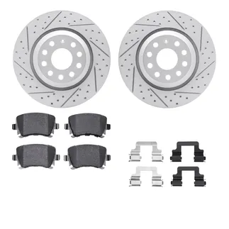 R1 Concepts WBUH1-74047 Brake Rotors - Carbon Coated - D/S W/ Optimum Oe Pads & Hdw